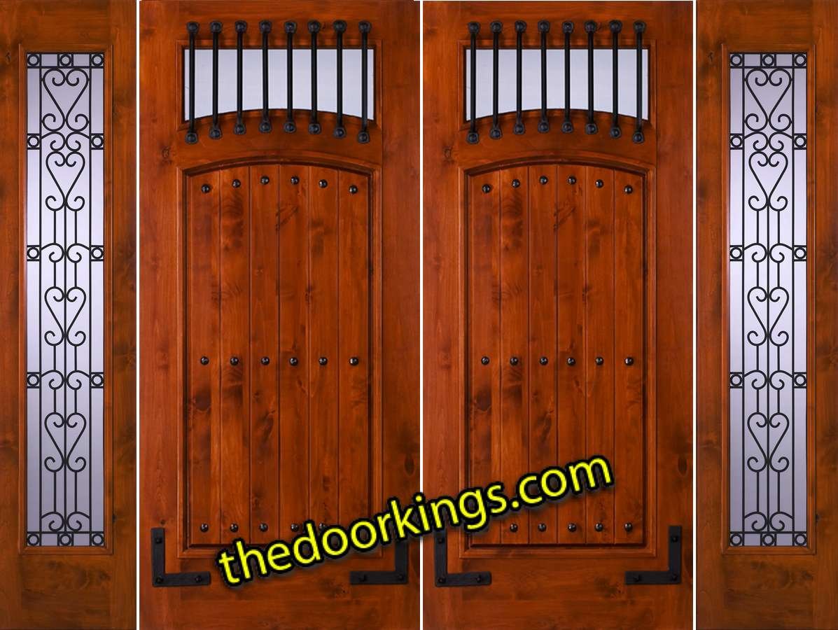 sw64 knotty alder double door with chateau sidelites
